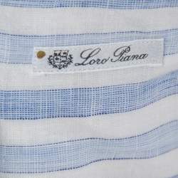 Pre Owned Loro Piana Blue & White Striped Linen Shirt 3XL 