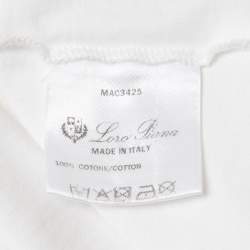 Pre Owned Loro Piana White Cotton Short Sleeve Crewneck T-Shirt L