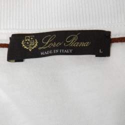 Pre Owned Loro Piana White Cotton Short Sleeve Crewneck T-Shirt L