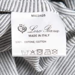 Pre Owned Loro Piana Black/White Striped Cotton Knit T-Shirt L