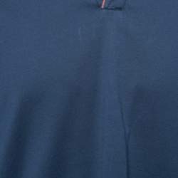 Pre Owned Loro Piana Navy Blue Cotton Polo T-Shirt XL