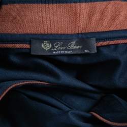 Pre Owned Loro Piana Navy Blue Cotton Polo T-Shirt XL