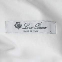 Loro Piana White Cotton Button Front Shirt L