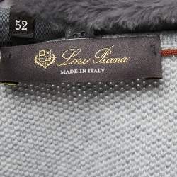 Pre Owned Loro Piana Grey Cashmere Knit Zip-Up Sweater XL