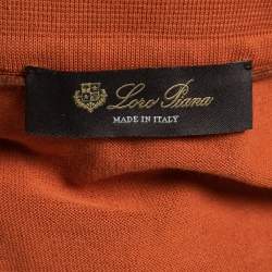 Pre Owned Loro Piana Orange Cotton Knit Polo T-Shirt XL