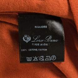 Pre Owned Loro Piana Orange Cotton Knit Polo T-Shirt XL
