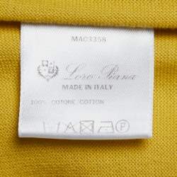 Pre Owned Loro Piana Yellow Cotton Knit Polo T-Shirt M