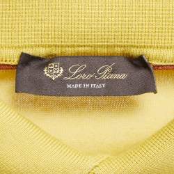Pre Owned Loro Piana Yellow Cotton Knit Polo T-Shirt M