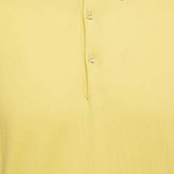 Pre Owned Loro Piana Yellow Cotton Knit Polo T-Shirt M