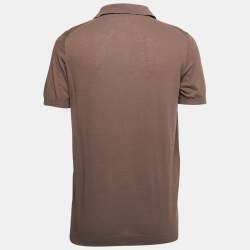Pre Owned Loro Piana Brown Cotton Knit New Bay Polo T-Shirt XL