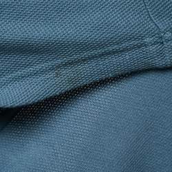 Loro Piana Blue Cotton Knit Full Sleeve Polo T-Shirt XL