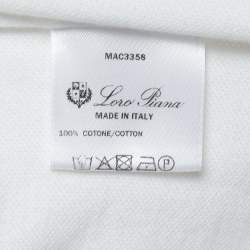 Pre Owned Loro Piana White Cotton Pique Short Sleeve Polo T-Shirt XL