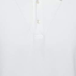Pre Owned Loro Piana White Cotton Pique Short Sleeve Polo T-Shirt XL