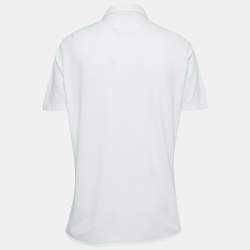 Pre Owned Loro Piana White Cotton Pique Short Sleeve Polo T-Shirt XL