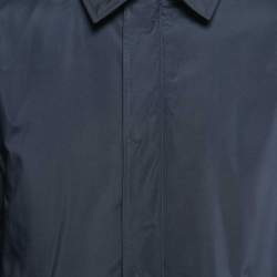Pre Owned Loro Piana Navy Blue Nylon Zip Front Jacket M