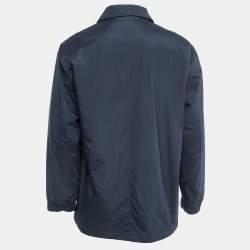 Pre Owned Loro Piana Navy Blue Nylon Zip Front Jacket M