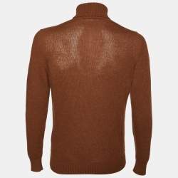 Pre Owned Loro Piana Brown Baby Cashmere Turtle Neck Sweater L