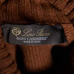 Pre Owned Loro Piana Brown Baby Cashmere Turtle Neck Sweater L