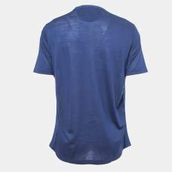 Pre Owned Loro Piana Navy Blue Wool Knit T-Shirt 3XL