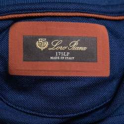 Pre Owned Loro Piana Navy Blue Wool Knit T-Shirt 3XL