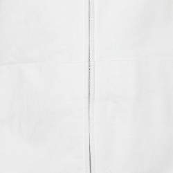 Pre Owned Loro Piana White Suitcase Stripe Cotton & Linen Knit Hooded Jacket S