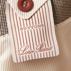 Pre Owned Loro Piana Beige Patterned Cotton Single Breasted Blazer XL