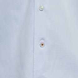 Pre Owned Loro Piana Light Blue Oxford Cotton Button Front Shirt M