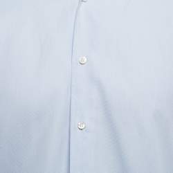 Pre Owned Loro Piana Light Blue Oxford Cotton Button Front Shirt M