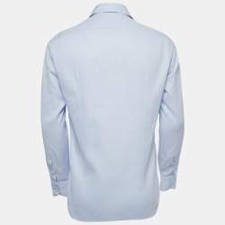 Pre Owned Loro Piana Light Blue Oxford Cotton Button Front Shirt M