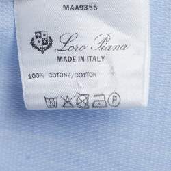 Pre Owned Loro Piana Light Blue Oxford Cotton Button Front Shirt M