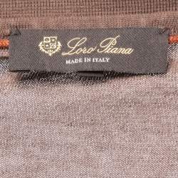 Pre Owned Loro Piana Brown Cotton Half Sleeve Polo T-Shirt XL