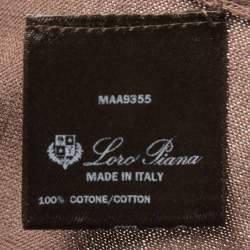 Pre Owned Loro Piana Brown Cotton Half Sleeve Polo T-Shirt XL