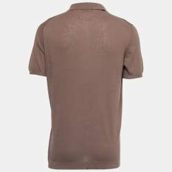 Pre Owned Loro Piana Brown Cotton Half Sleeve Polo T-Shirt XL
