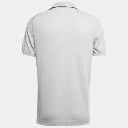 Pre Owned Loro Pian Light Grey Cotton Half Sleeve Polo T-Shirt XL