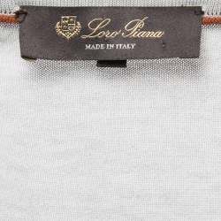 Pre Owned Loro Pian Light Grey Cotton Half Sleeve Polo T-Shirt XL