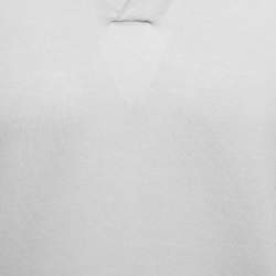 Pre Owned Loro Pian Light Grey Cotton Half Sleeve Polo T-Shirt XL