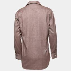 Pre Owned Loro Piana Brown Cotton Andre Button Front Shirt M