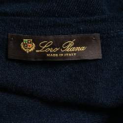 Pre Owned Loro Piana Dark Blue Cashmere Knit Crew Neck Sweater XL