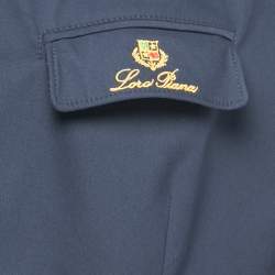 Pre Owned Loro Piana Navy Blue Nylon Single-Breasted Jacket L