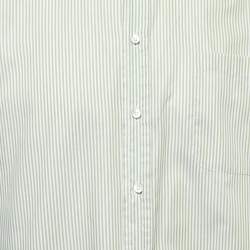 Pre Owned Loro Piana Green Striped Cotton Button Down Shirt L