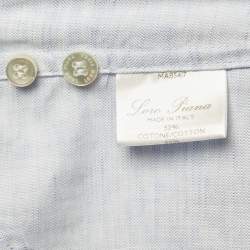 Pre Owned Loro Piana Light Blue Cotton & Linen Buttoned Shirt L