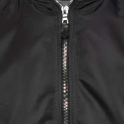 Loro Piana Black/Grey Nylon & Wool Bomber Jacket L
