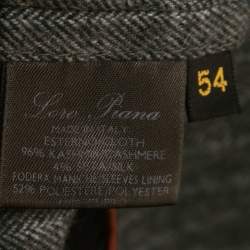 Pre Owned Loro Piana Grey Striped Cashmere Single Breasted Blazer XXL