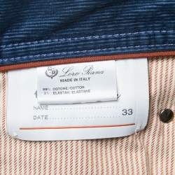 Pre Owned Loro Piana Blue Corduroy Pants M