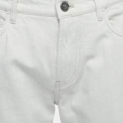 Pre Owned Loro Piana White Denim Jeans XL Waist 36"