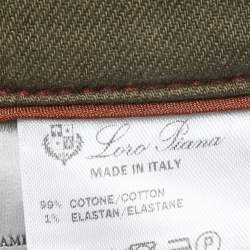 Pre Owned Loro Piana Military Green Denim Jeans XL Waist 36"