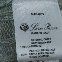 Pre Owned Loro Piana Mint Green Baby Cashmere Zip-Up Sweater XL