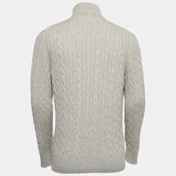 Pre Owned Loro Piana Brown Baby Cashmere Zip-Up Sweater XL