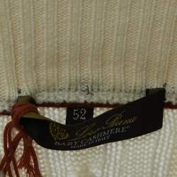 Loro Piana Ivory White Baby Cashmere Zip-Up Sweater XL