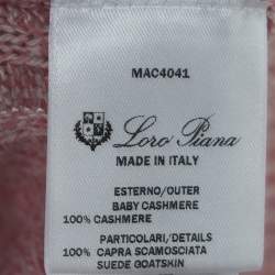 Pre Owned Loro Piana Pink Baby Cashmere Zip-Up Sweater XL